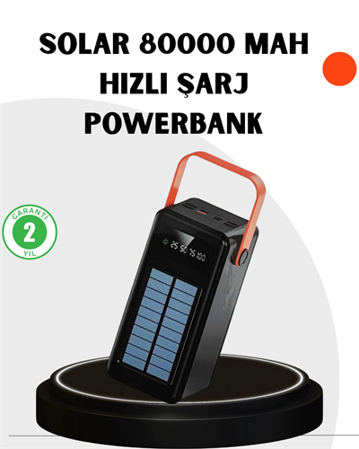 Powerbank Hızlı Şarj Solar Güneş Enerjili Çok Girişli