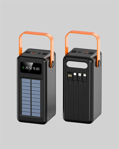 Powerbank Solar Fenerli Çoklu Kablolu Taşınabilir Şarj Aleti