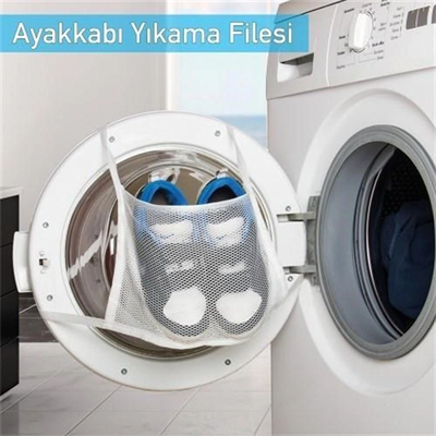 Pratik Çamaşır Makinesi Kapağa Bağlamalı Ayakkabı Yıkama Filesi Bx40