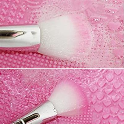 Pratik Kolay Makyaj Fırçası Temizleme Matı Aparatı Aleti (3936)