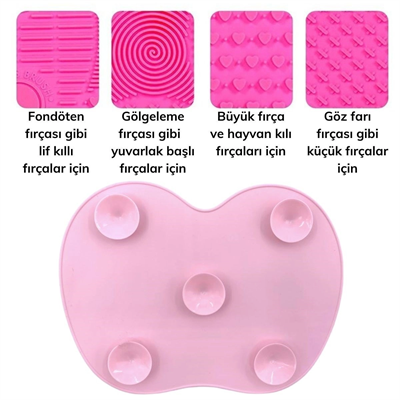 Pratik Kolay Makyaj Fırçası Temizleme Matı Aparatı Aleti Küçük Bx40