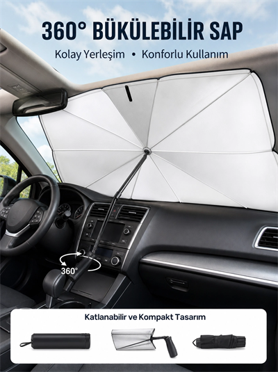 Pratik Ön Cam Güneşliği – Geniş Kapsama Alanı, Kolay Saklama Yeni Nesil