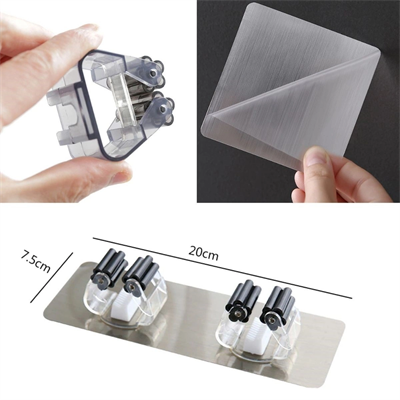 Pratik Organizer 4'lü Yapışkanlı Fırça Paspas Mop Fırça Sabitleyici Ergonomik Alet Aparatı Bx40