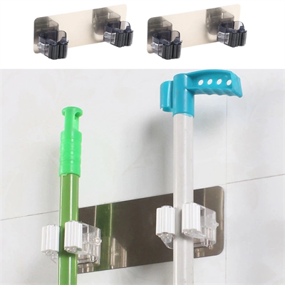 Pratik Organizer 4'lü Yapışkanlı Fırça Paspas Mop Fırça Sabitleyici Ergonomik Alet Aparatı Bx40