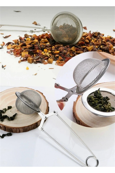 Pratik Paslanmaz Çelik Un Kakao Pudra Şekeri Eleği -maşalı Bitki Çayı Demleme Süzgeci