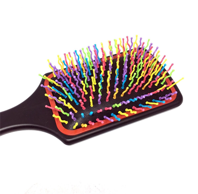 Pratik Renkli Uçlu Plastik Saç Fırçası Tarağı Ergonomik Tarak Bx40