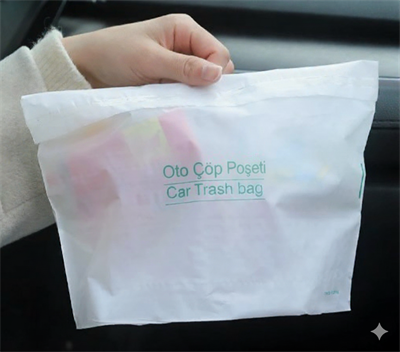 Pratik Su Geçirmez Oto Araba Çöp Poşeti Yapışkanlı 20 Adet (3936)