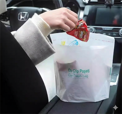 Pratik Su Geçirmez Oto Araba Çöp Poşeti Yapışkanlı 20 Adet (3936)