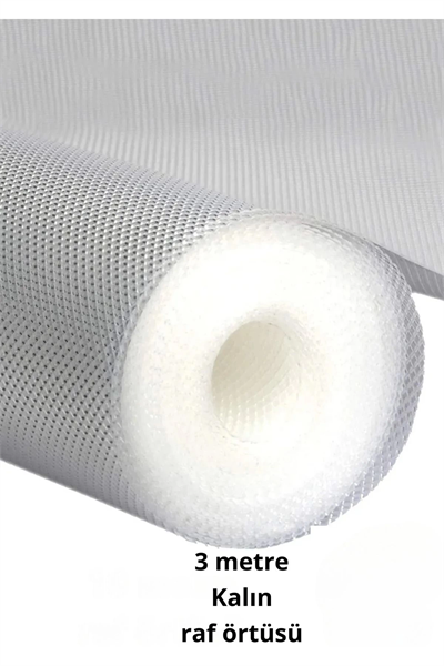 Premium 3 Metre Pıtırcıklı Kaydırmaz Şeffaf Raf Örtüsü Halı Kaydırmaz 45 CmX3M Kalın Kaliteli Folyo