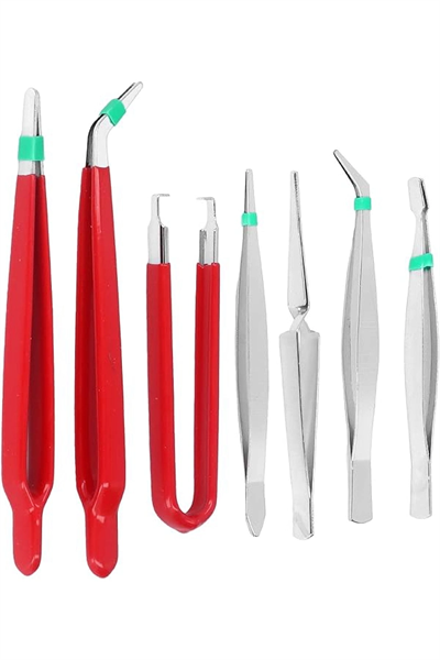 Premium 7 Parça Çelik Profesyonel Çiçek Bakım Ve Teraryum Cımbız Seti - Lüks Bakım Kiti