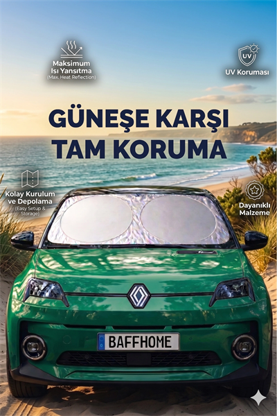 Premium Büyük Boy Katlanır Oto Ön Cam Güneşliği Isı Yansıtıcı UV Otomobil Aksesuarı