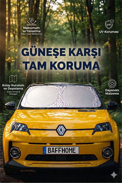 Premium Büyük Boy Katlanır Oto Ön Cam Güneşliği Isı Yansıtıcı UV Otomobil Aksesuarı