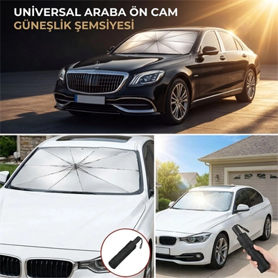 Premium Katlanabilir Araç Ön Cam Güneşliği – Şemsiye Tipi Oto Güneşlik, Uv Korumalı Isı Yalıtımlı Ön Cam Gölgelik Bx40