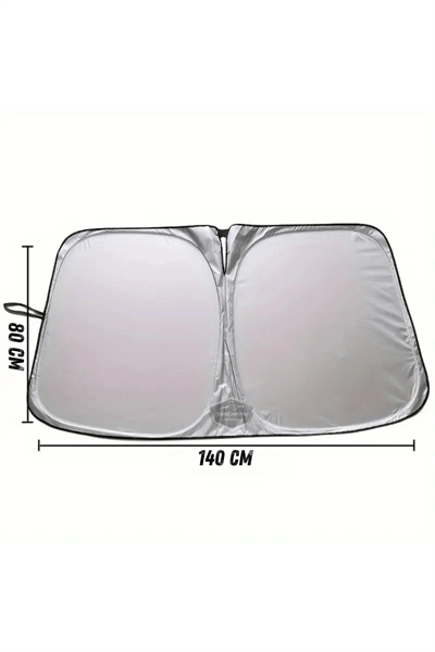Premium Katlanır Oto Ön Arka Cam Güneşliği Metalize Isı Yalıtımlı Çantalı 150x70cm