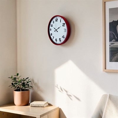 Premium Kırmızı 36 Cm Duvar Saati