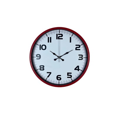 Premium Kırmızı 36 Cm Duvar Saati
