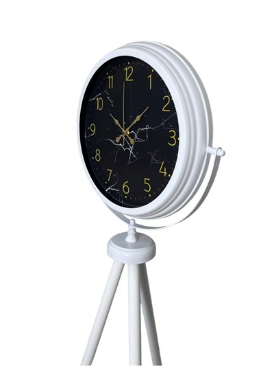 Premium Mermer Desenli Tripod Ayaklı Saat