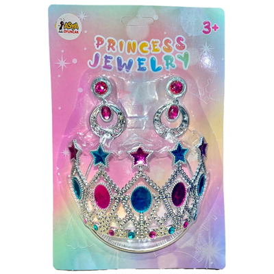 Prenses Tacı ve Küpe Seti - 19241-JY993A