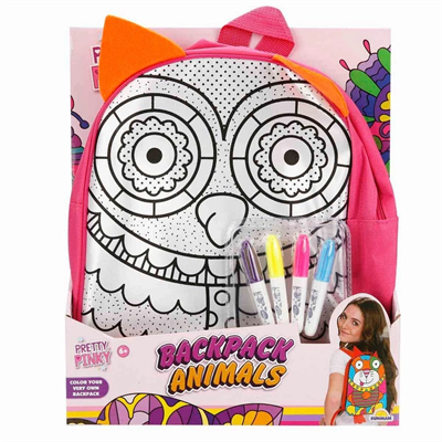 Pretty Pinky Boyanabilir Desenli Baykuş Sırt Çantası