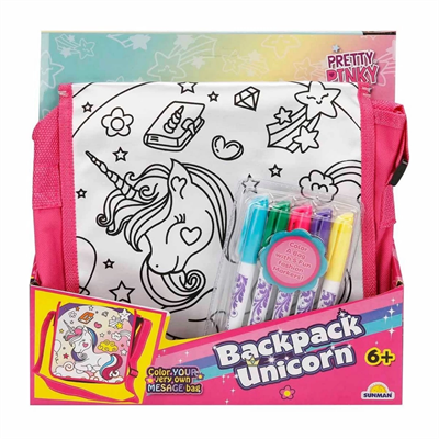 Pretty Pinky Boyanabilir Desenli Unicorn Sırt Çantası