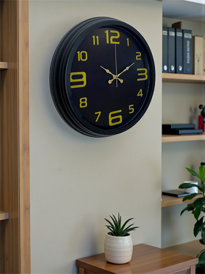 Prime Black 40 cm Metal Modern Tasarım Duvar Saati