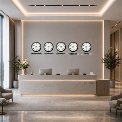 Prime Black 5’li 36 Cm Metal Tabelalı Dünya Saatleri Seti