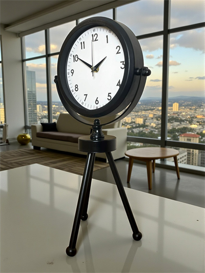 Prime Black Zarif Üç Ayaklı Metal Masa Saati