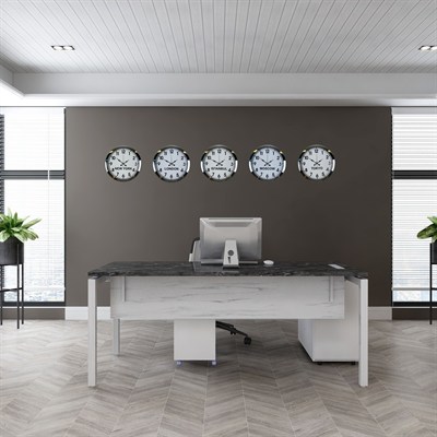 Prime Krom 36 cm Metal 5’li Dünya Saat Seti