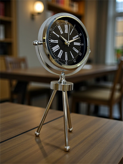 Prime Krom Üç Ayaklı Metal Masa Saati
