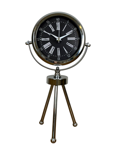 Prime Krom Üç Ayaklı Metal Masa Saati