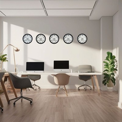 Prime Siyah Dünya Saat Seti 5’li 36 cm Metal