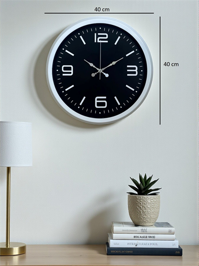 Prime White 40  Cm Metal Modern Duvar Saati