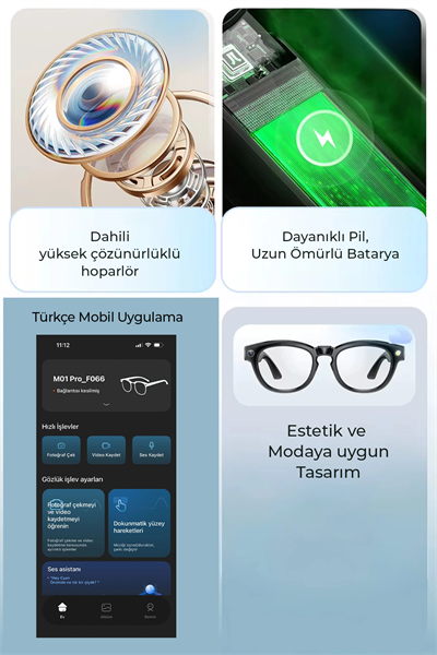 Pro Max Akıllı Gözlük Kameralı Yapay zeka,Müzik dinleme,telefon ile konuşma bluetooth