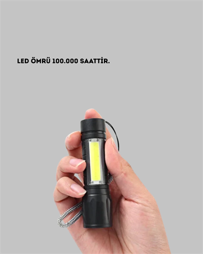 Profesyonel 4 Modlu Şarjlı El Feneri | 1300 mAh Batarya | Cree LED Teknolojisi