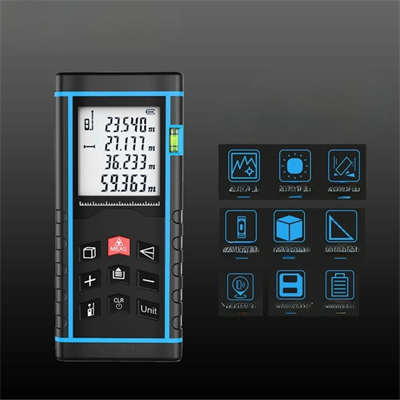 Profesyonel 40 Metre Dijital Lazer Metre Ölçer LCD Ekran, Su Terazili, Alan Hacim, Pisagor Hesaplama ve 20 Kayıt Hafızası