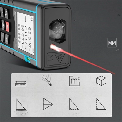 Profesyonel 40 Metre Dijital Lazer Metre Ölçer LCD Ekran, Su Terazili, Alan Hacim, Pisagor Hesaplama ve 20 Kayıt Hafızası