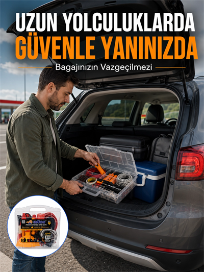 Profesyonel Araç İçi Acil Durum Seti 27 Parça Çok Amaçlı Oto Yardım Çantası