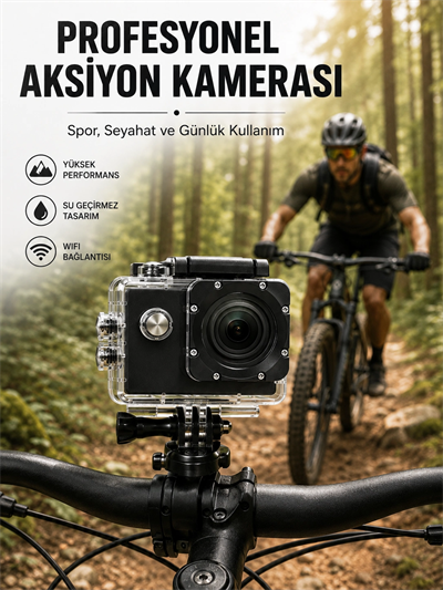 Profesyonel Çekimler İçin 4K Ultra HD WiFi Spor Kamerası