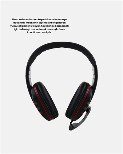 Profesyonel Gaming Kulaklık – Mikrofonlu, Yumuşak Pedli, Stereo Ses Kalitesi, Tere Dayanıklı