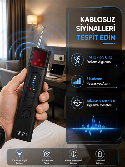 Profesyonel Gizli Kamera ve Kablosuz Sinyal Dedektörü