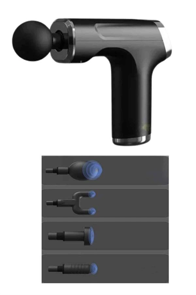 Profesyonel Masaj Tabancası Sporcu Masaj Aleti 4 Başlıklı Şarjlı Titreşimli