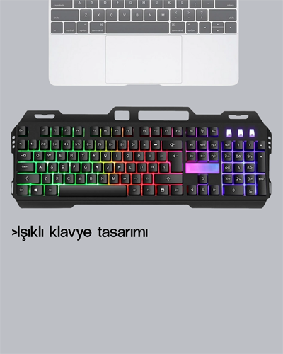 Profesyonel Oyuncu Klavye Mouse Seti – RGB Işıklı, Türkçe Q, DPI Ayarlı, Dayanıklı Gövde