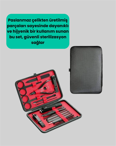 Profesyonel Paslanmaz Çelik Manikür & Pedikür Seti