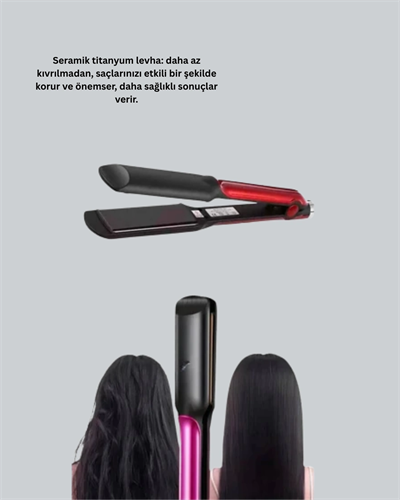 Profesyonel Saç Düzleştirici – 360° Döner Kablo ve Kompakt Tasarım
