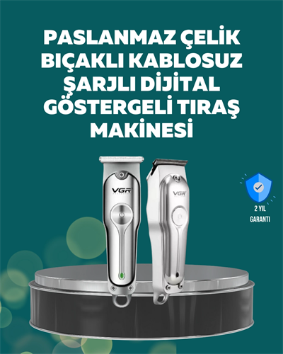Profesyonel Saç ve Sakal Kesme Makinesi – Şarjlı, Sessiz Motor, Ayarlanabilir Tarak