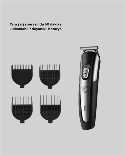 Profesyonel Saç ve Sakal Kesme Tıraş Makinesi Kablosuz Ergonomik Tasarım