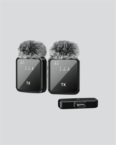 Profesyonel Ses Kayıtları İçin 2’li Kablosuz Yaka Mikrofon Seti