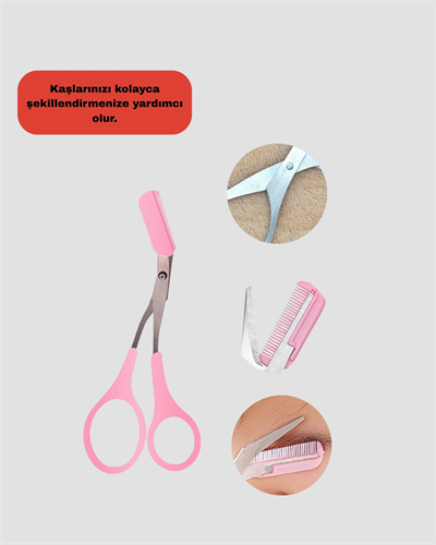 Profesyonel Taraklı Kaş Makası – Evde ve Salon Kullanımına Uygun