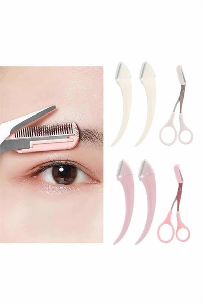 Profesyonel Taraklı Kaş Usturası ve Kaş Makası Bıyık Alma Kaş Usturası