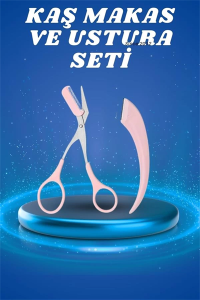 Profesyonel Taraklı Kaş Usturası ve Kaş Makası Bıyık Alma Kaş Usturası